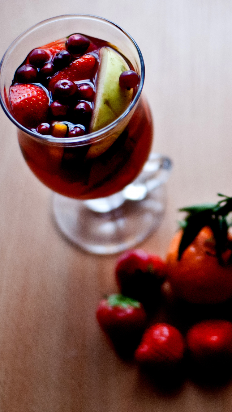 Обои пища, ягоды, чай, коктейль гарнируют, фрукты в разрешении 750x1334