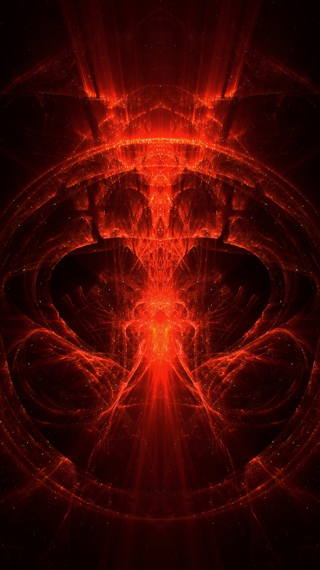 Обои арт, фрактальное искусство, вода, симметрия, Апельсин в разрешении 1080x1920