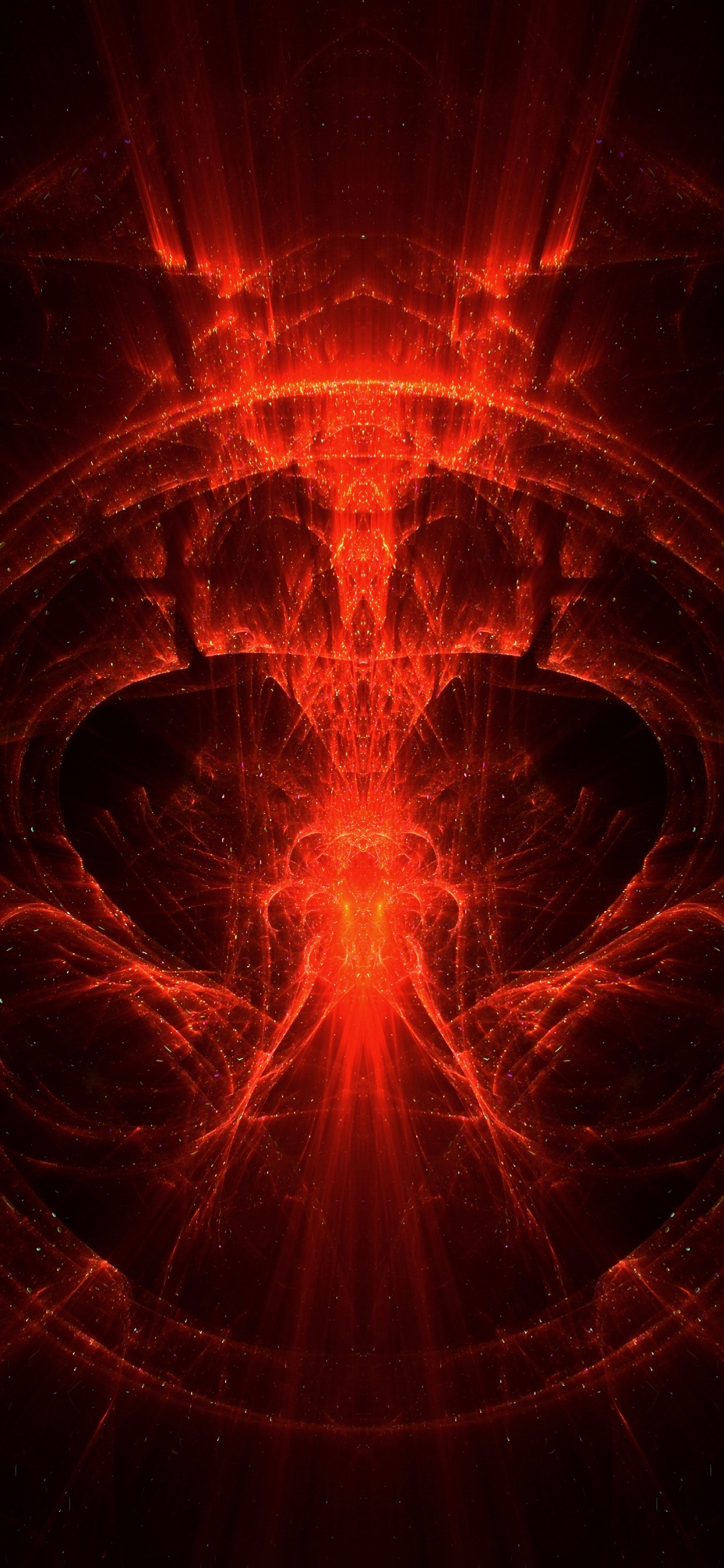 Обои арт, фрактальное искусство, вода, симметрия, Апельсин в разрешении 1242x2688