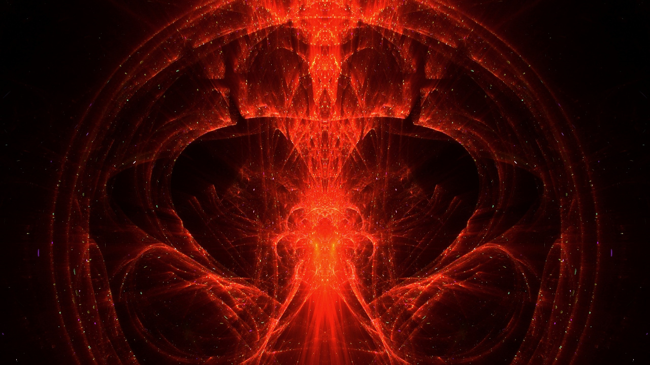 Обои арт, фрактальное искусство, вода, симметрия, Апельсин в разрешении 1280x720