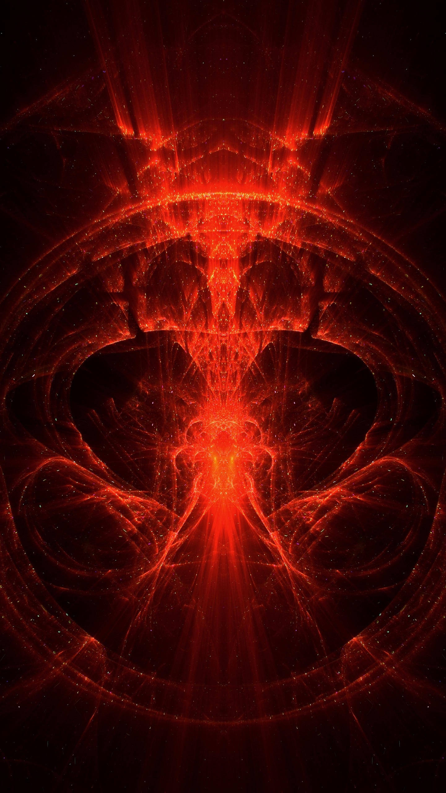 Обои арт, фрактальное искусство, вода, симметрия, Апельсин в разрешении 1440x2560