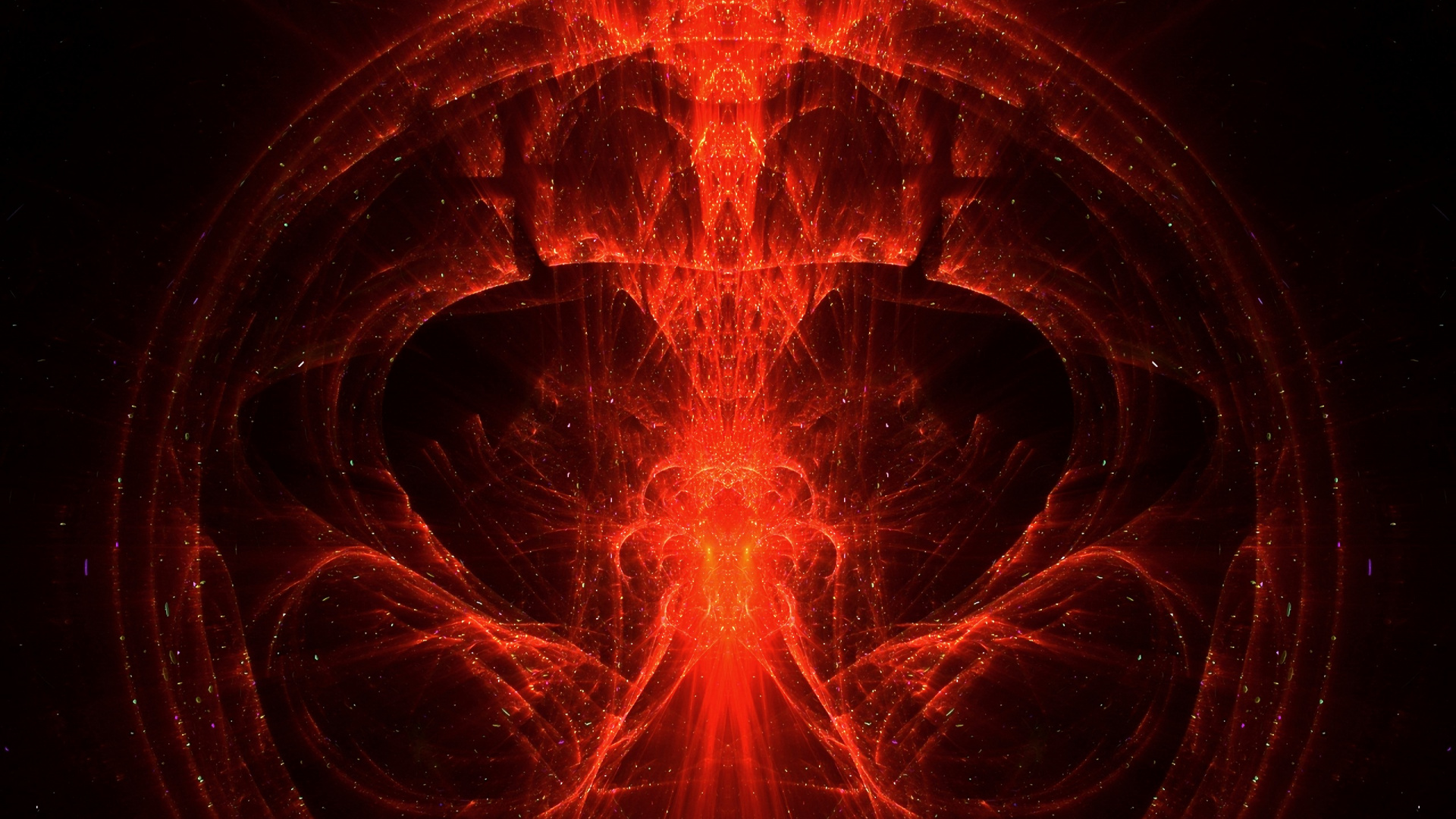 Обои арт, фрактальное искусство, вода, симметрия, Апельсин в разрешении 1920x1080