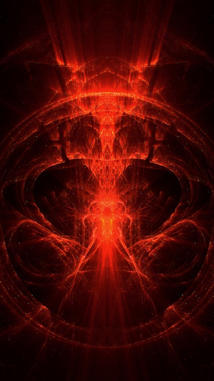 Обои арт, фрактальное искусство, вода, симметрия, Апельсин в разрешении 720x1280