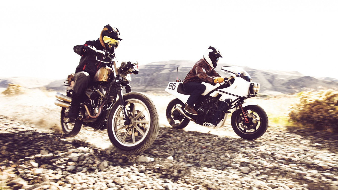 Обои мотоцикл, гоночный, гонки на мотоциклах, мотоспорт, автоспорт в разрешении 1366x768
