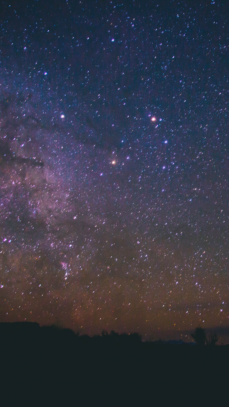 Обои звезда, ночное небо, ночь, Галактика, атмосфера в разрешении 750x1334