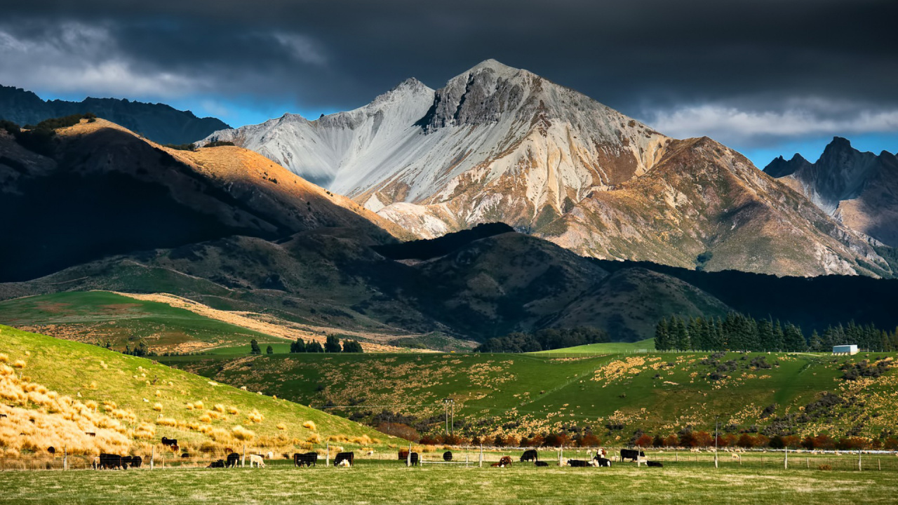 Обои пейзаж Новой Зеландии, Новая Зеландия, пейзаж, облако, гора в разрешении 1280x720