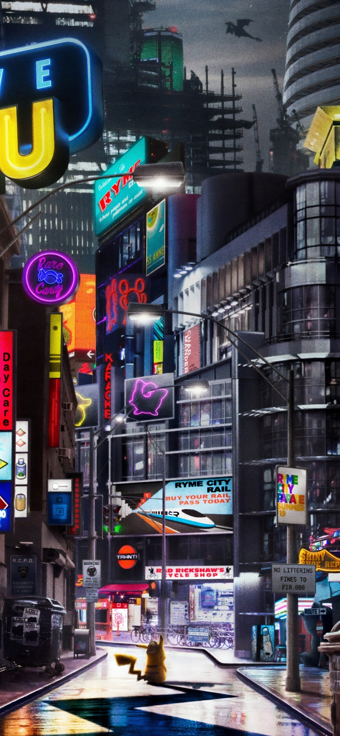 Обои Сайт Pokmon Детектив Пикачу, Тим Гудман, Детектив Пикачу, постер, ручной багаж в разрешении 1125x2436