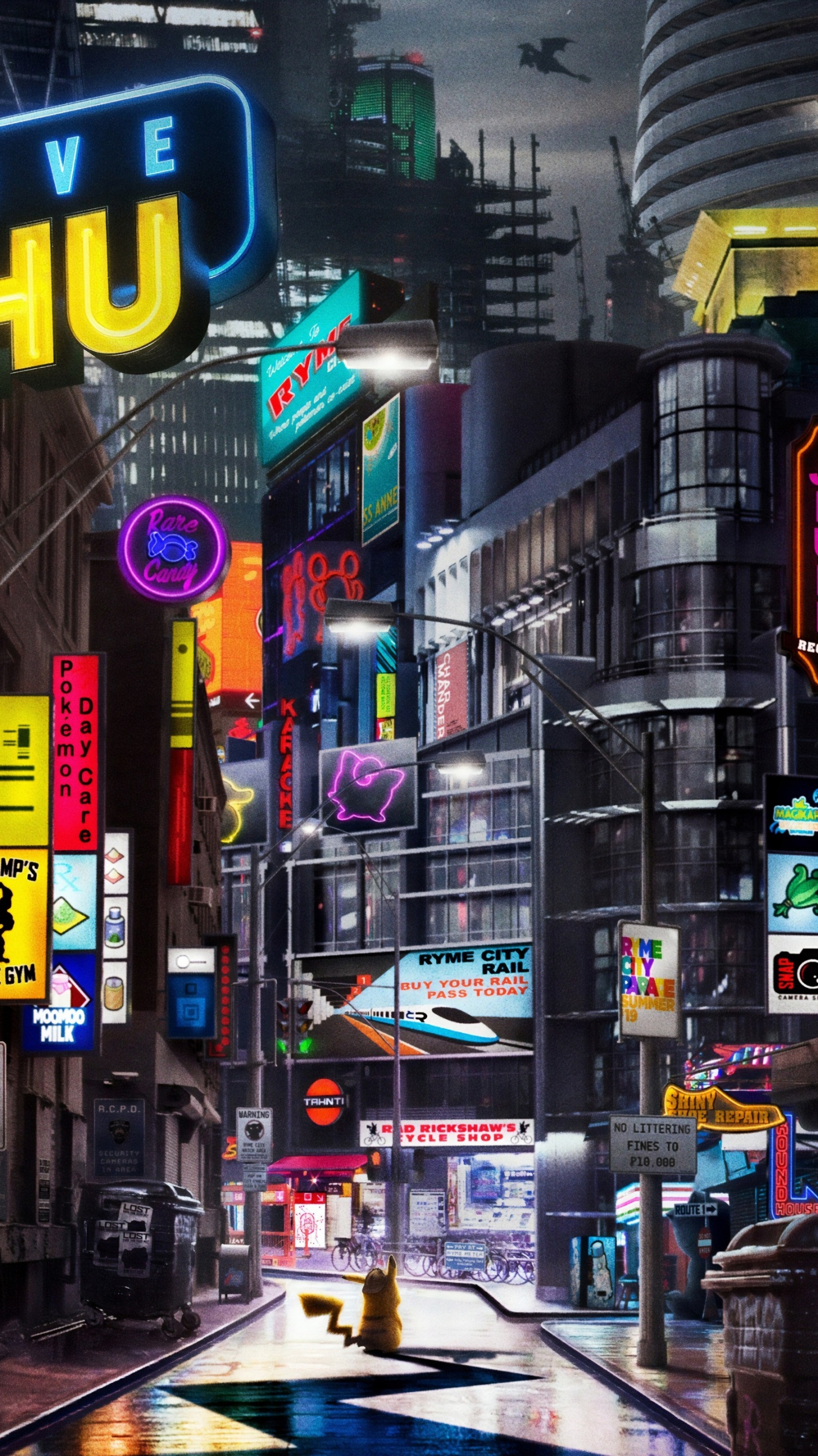 Обои Сайт Pokmon Детектив Пикачу, Тим Гудман, Детектив Пикачу, постер, ручной багаж в разрешении 1440x2560