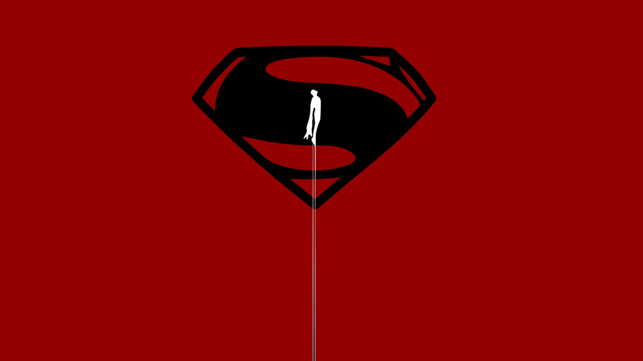 Обои Логотип супермена, Супермен, супергерой, лого, красный цвет в разрешении 1280x720