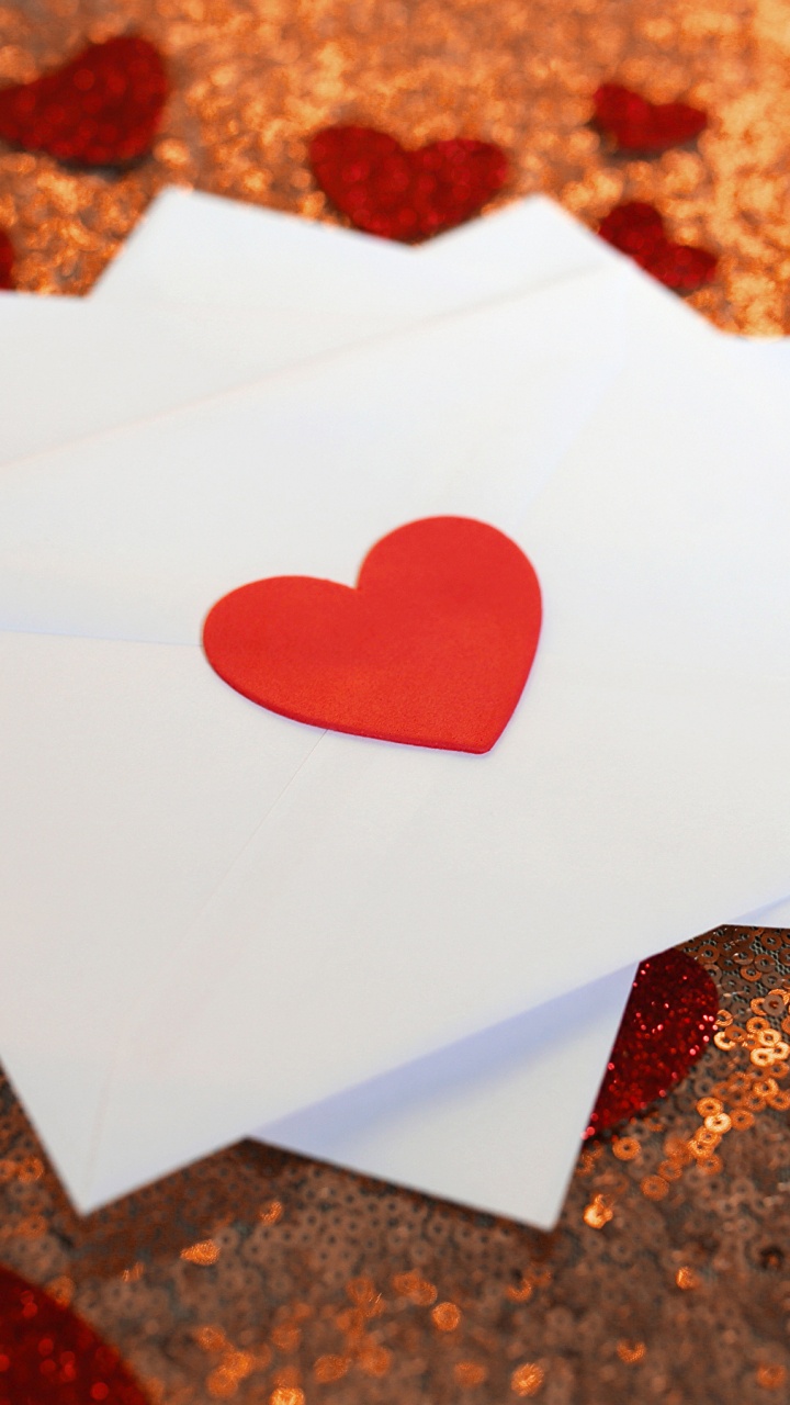 Обои День Святого Валентина, любовное письмо, сердце, красный цвет, любовь в разрешении 720x1280