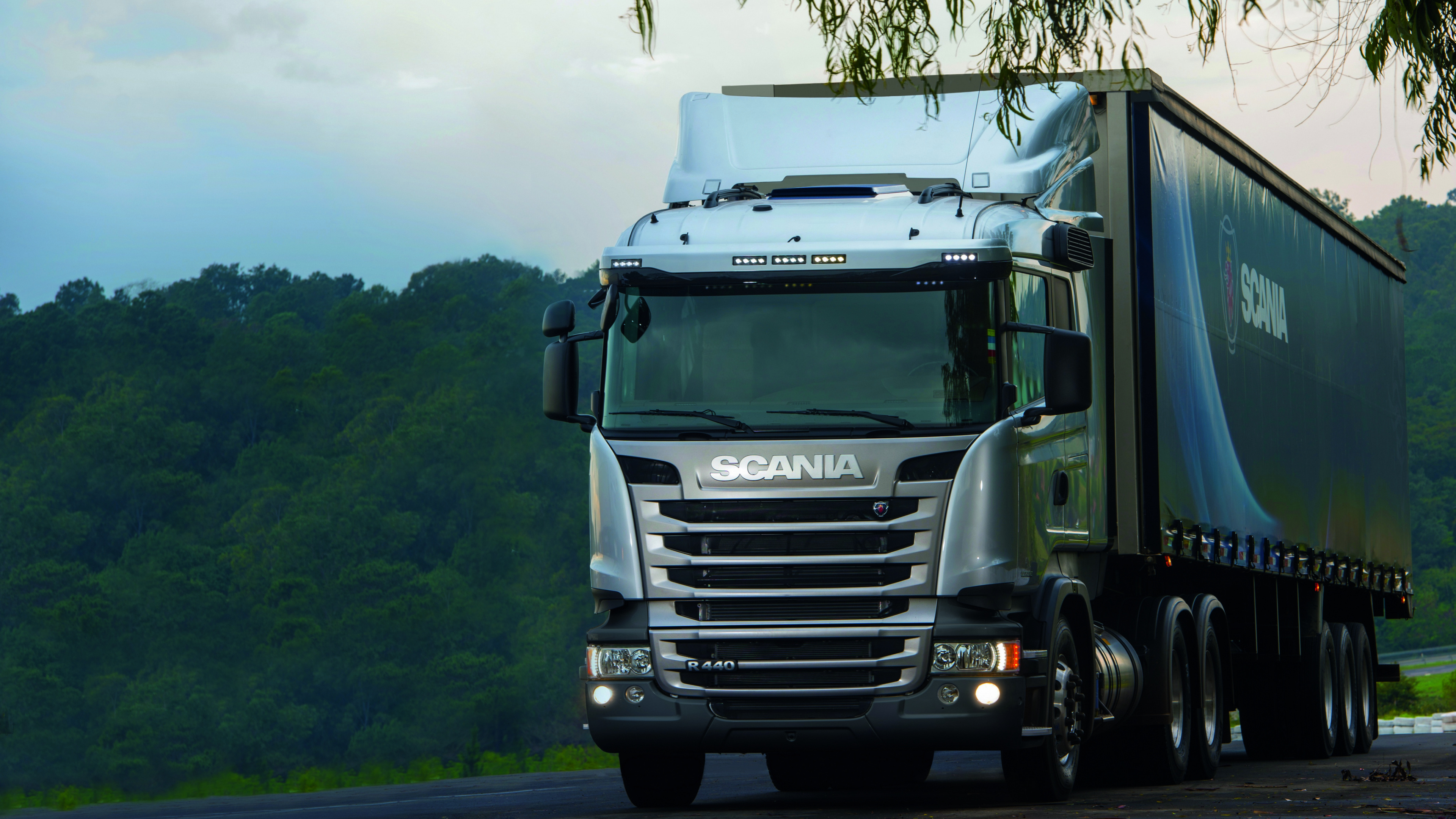Обои Скания АБ, грузовик, авто, транспорт, трейлер тележки в разрешении 3840x2160