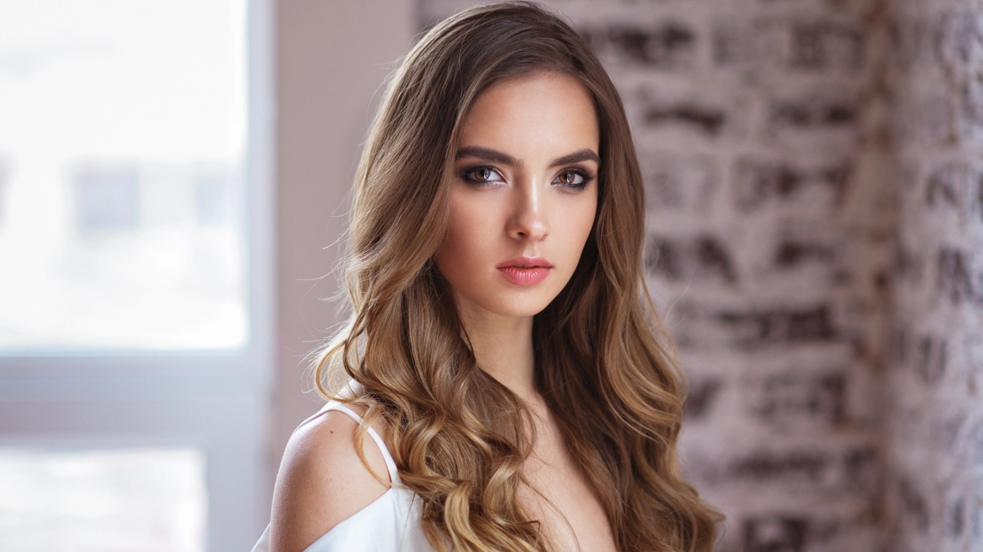 Обои портрет, волосы, лицо, блондин, прическа в разрешении 1920x1080