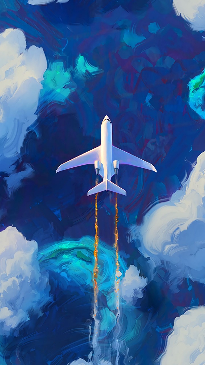 Обои самолет, самолеты, полет, авиация, воздушное путешествие в разрешении 720x1280