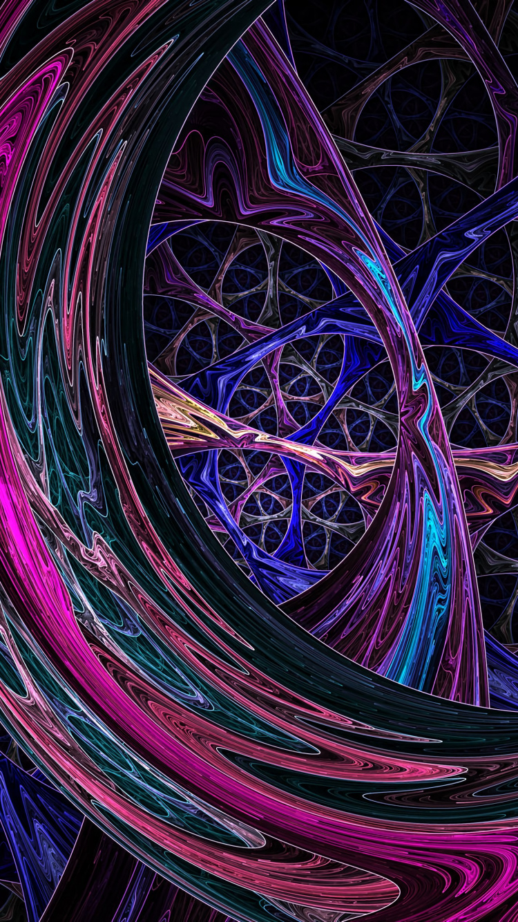 Обои пурпур, розовый, свет, фрактал, Фиолетовый в разрешении 750x1334