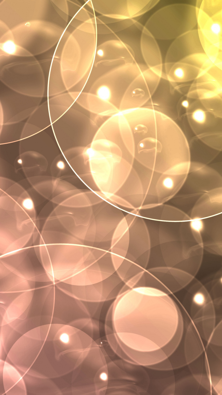 Обои свет, узор, круг, дизайн, желтый в разрешении 750x1334