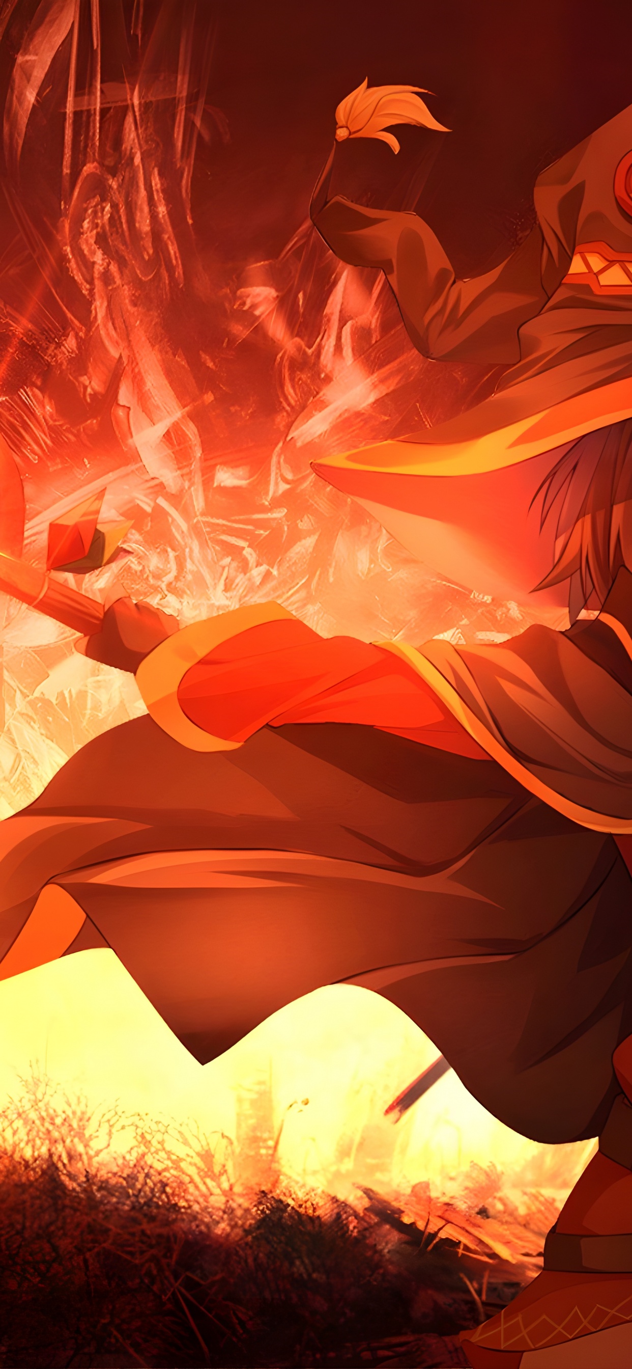 Обои Megumin, KonoSuba, аниме арт, аниме, мультфильм в разрешении 1242x2688