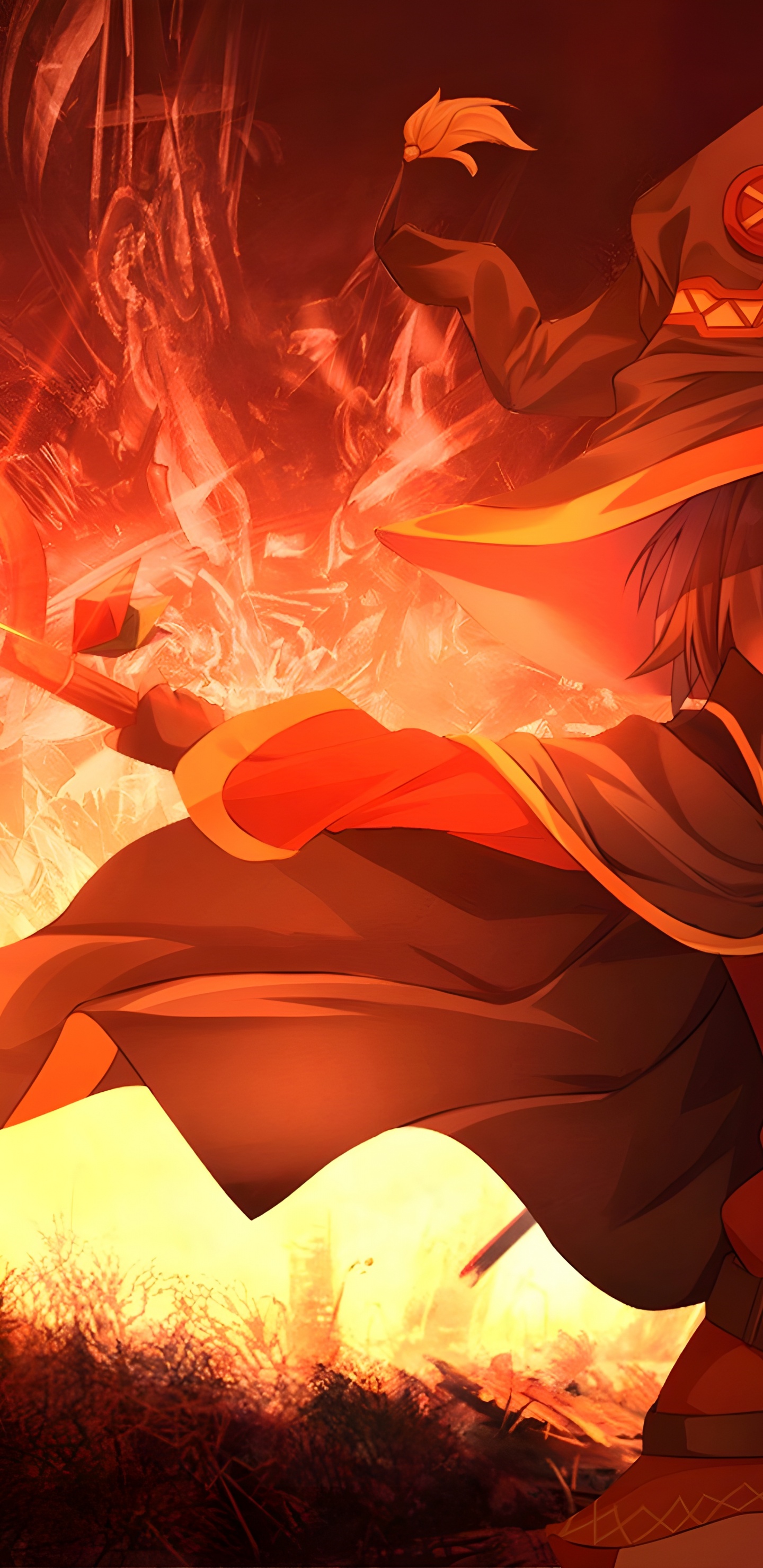 Обои Megumin, KonoSuba, аниме арт, аниме, мультфильм в разрешении 1440x2960