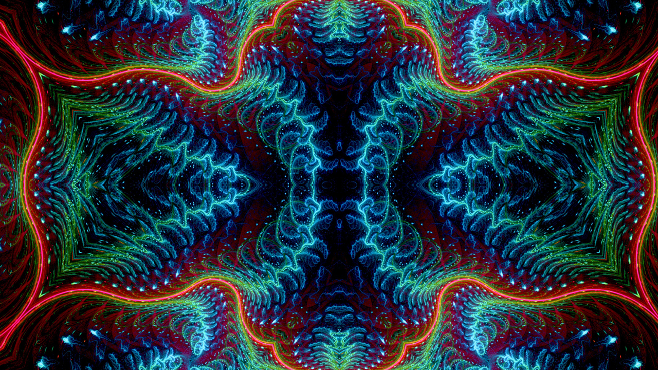 Обои графика, арт, калейдоскоп, психоделическое искусство, фрактал в разрешении 1280x720