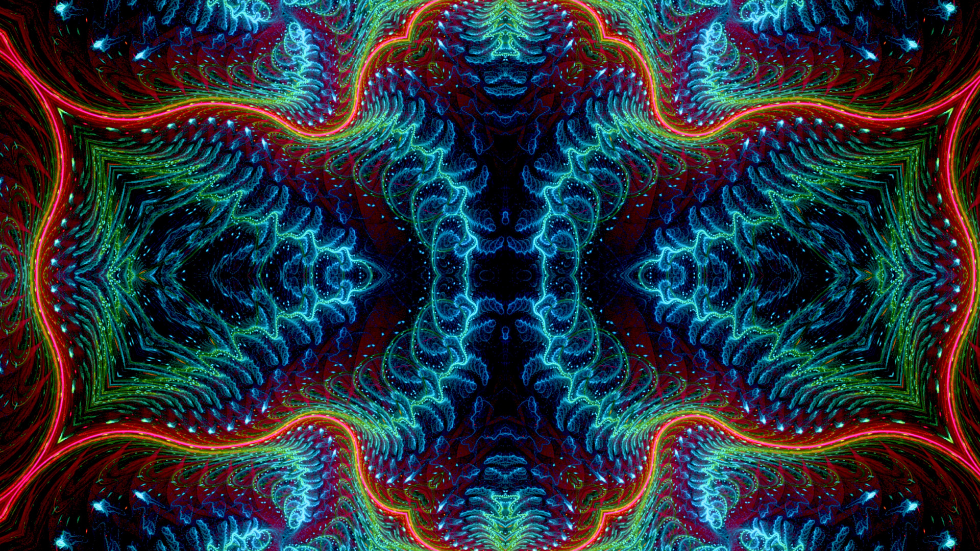 Обои графика, арт, калейдоскоп, психоделическое искусство, фрактал в разрешении 1920x1080