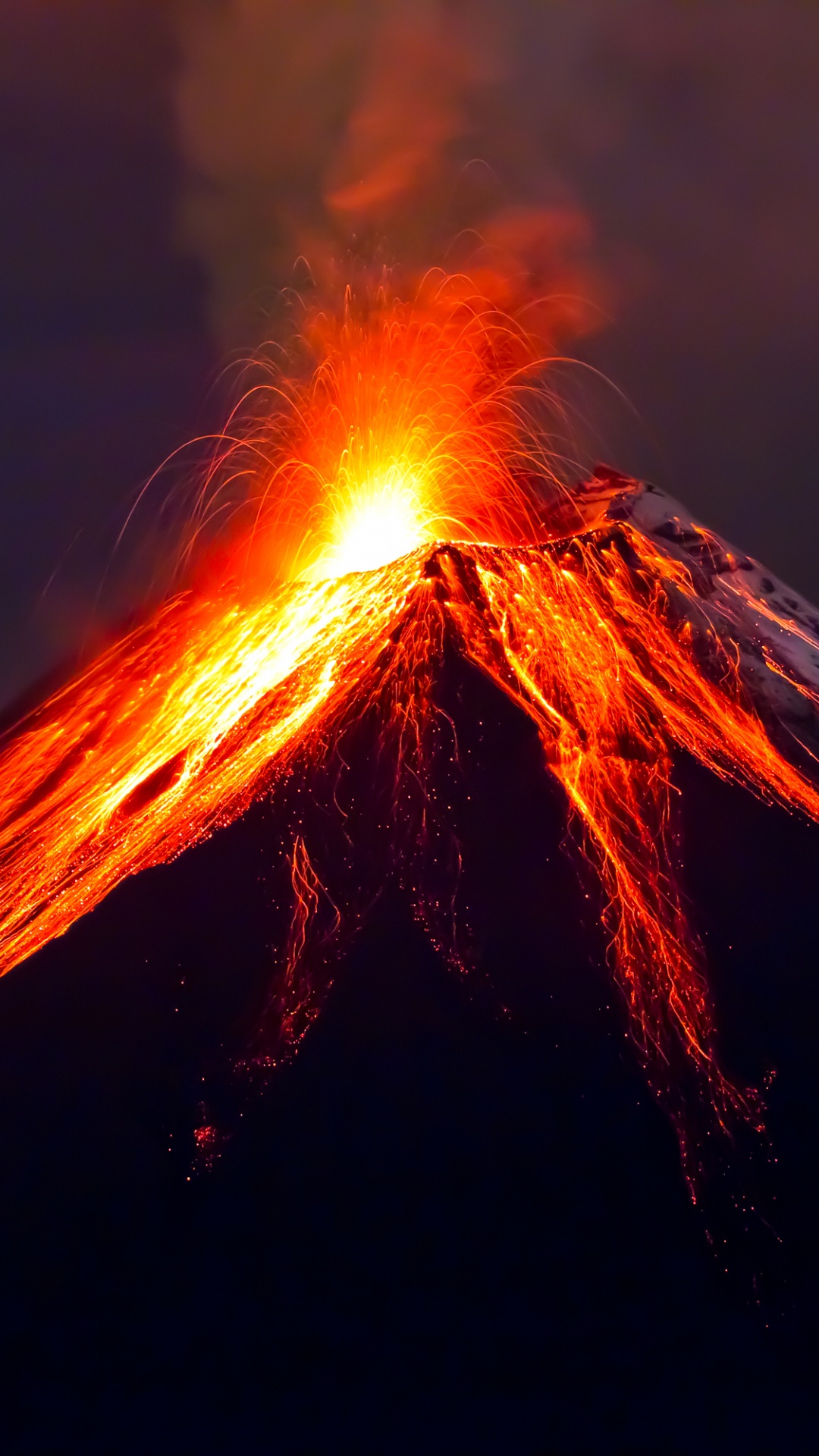 Обои Гора Агунг, вулкан, Тунгурауа, лава, типы вулканических извержений в разрешении 1080x1920