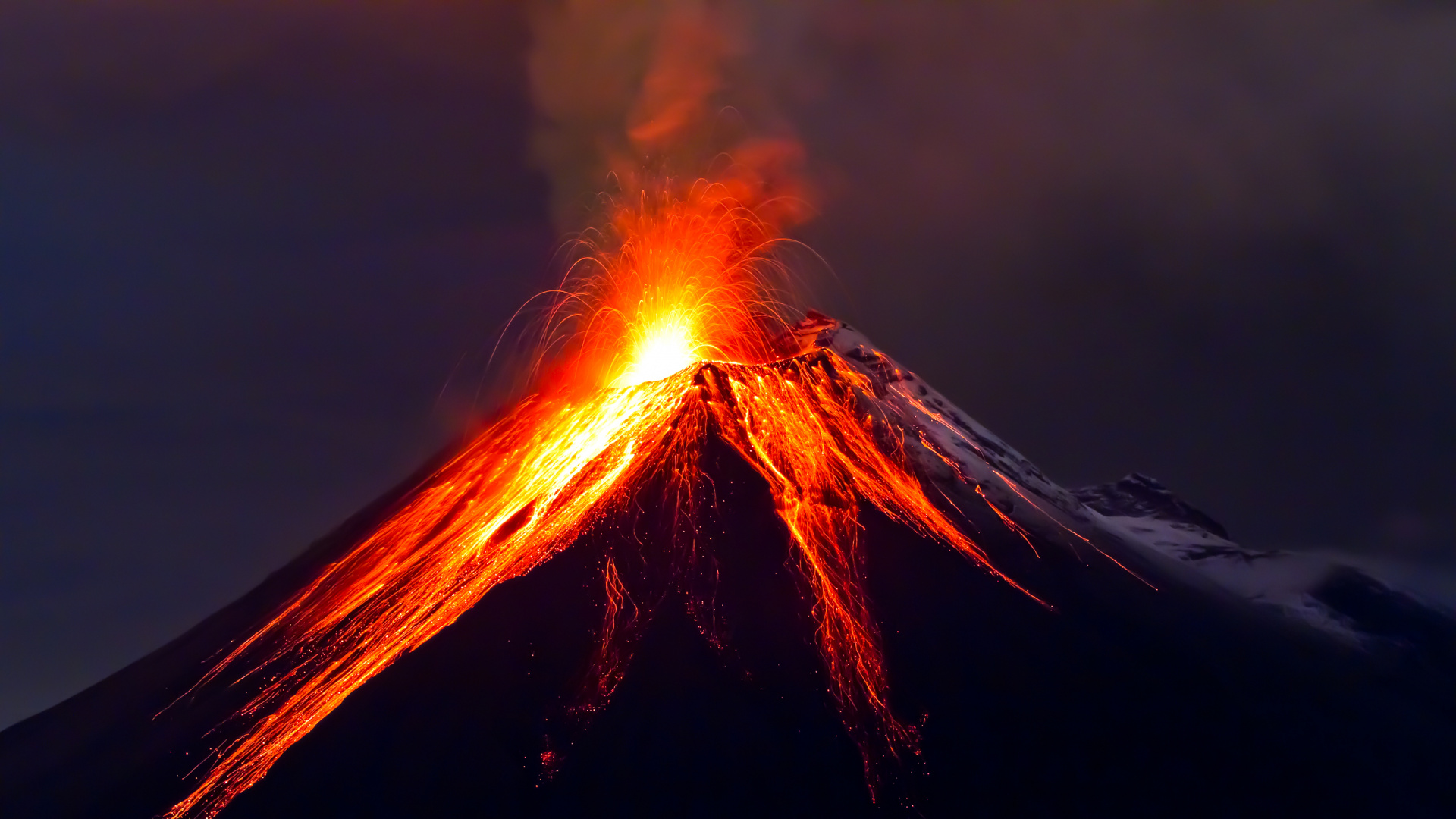 Обои Гора Агунг, вулкан, Тунгурауа, лава, типы вулканических извержений в разрешении 1920x1080