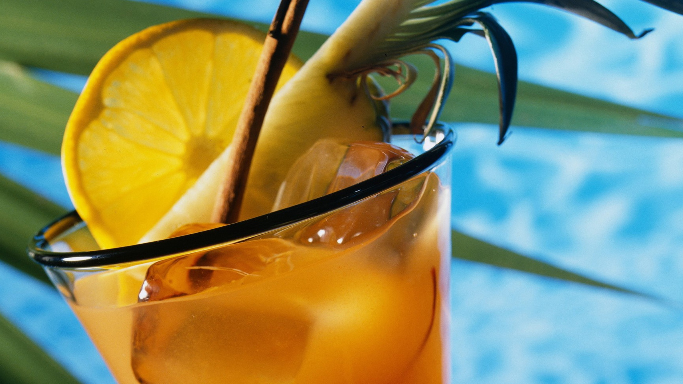 Обои напиток, апельсиновый напиток, сок, май Тай, рецепт в разрешении 1366x768