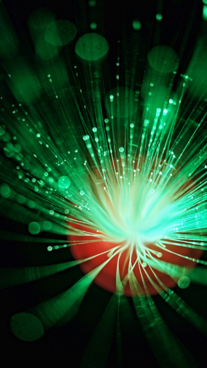 Обои лазер, оптическое волокно, зеленый, свет, технологии в разрешении 720x1280