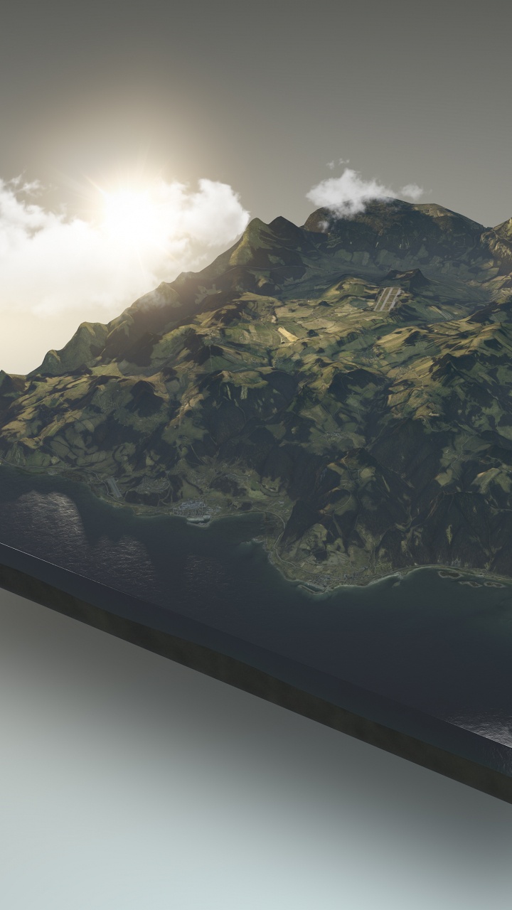 Обои зелень, облака, квадрат, карта в разрешении 720x1280