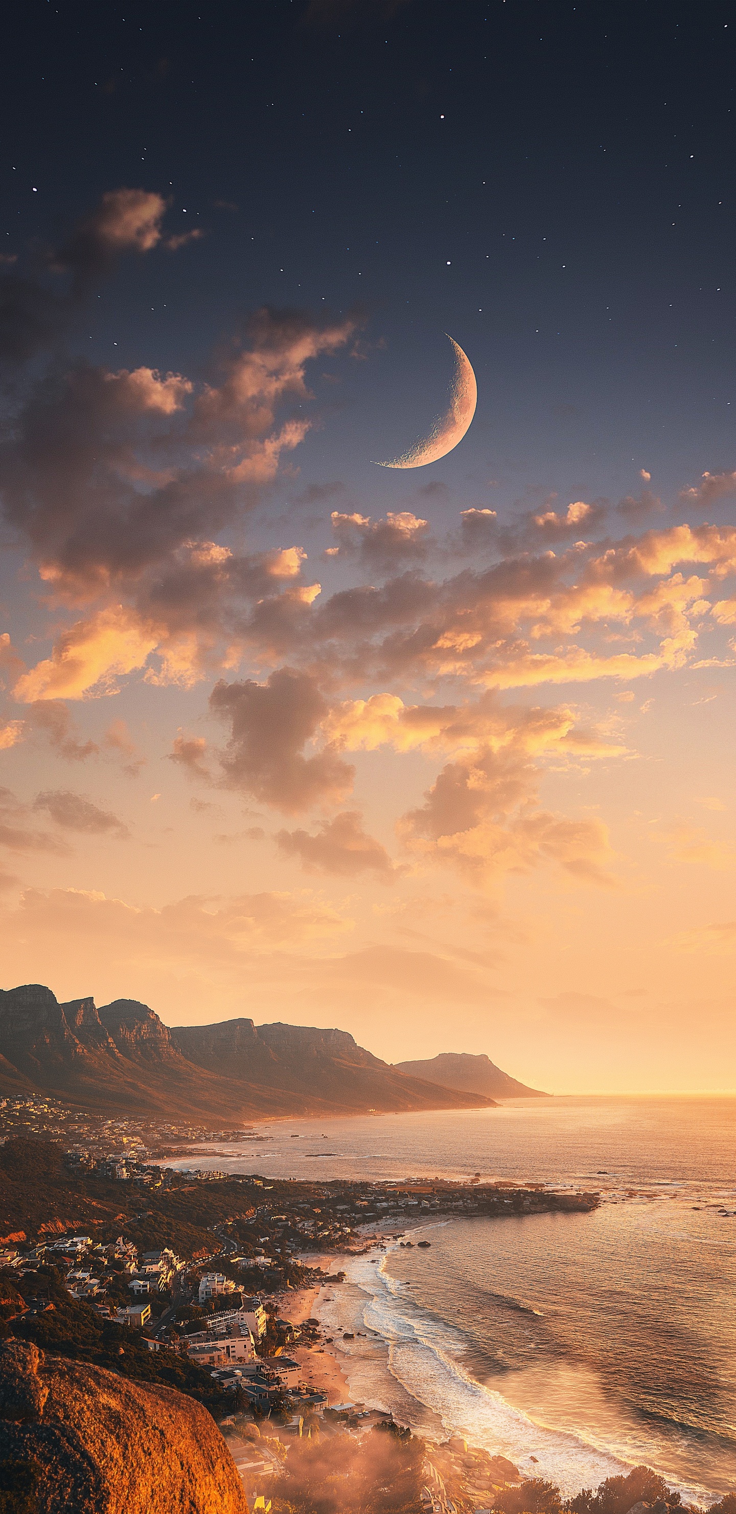 Обои национальный парк тейбл Маунтин, кейптаун, природа, облако, вода в разрешении 1440x2960