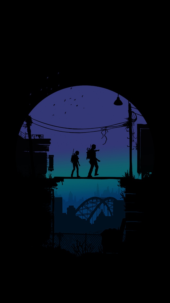 Обои the last of us, The Last of Us Часть 2, Элли, Джоул, игривый щенок в разрешении 720x1280