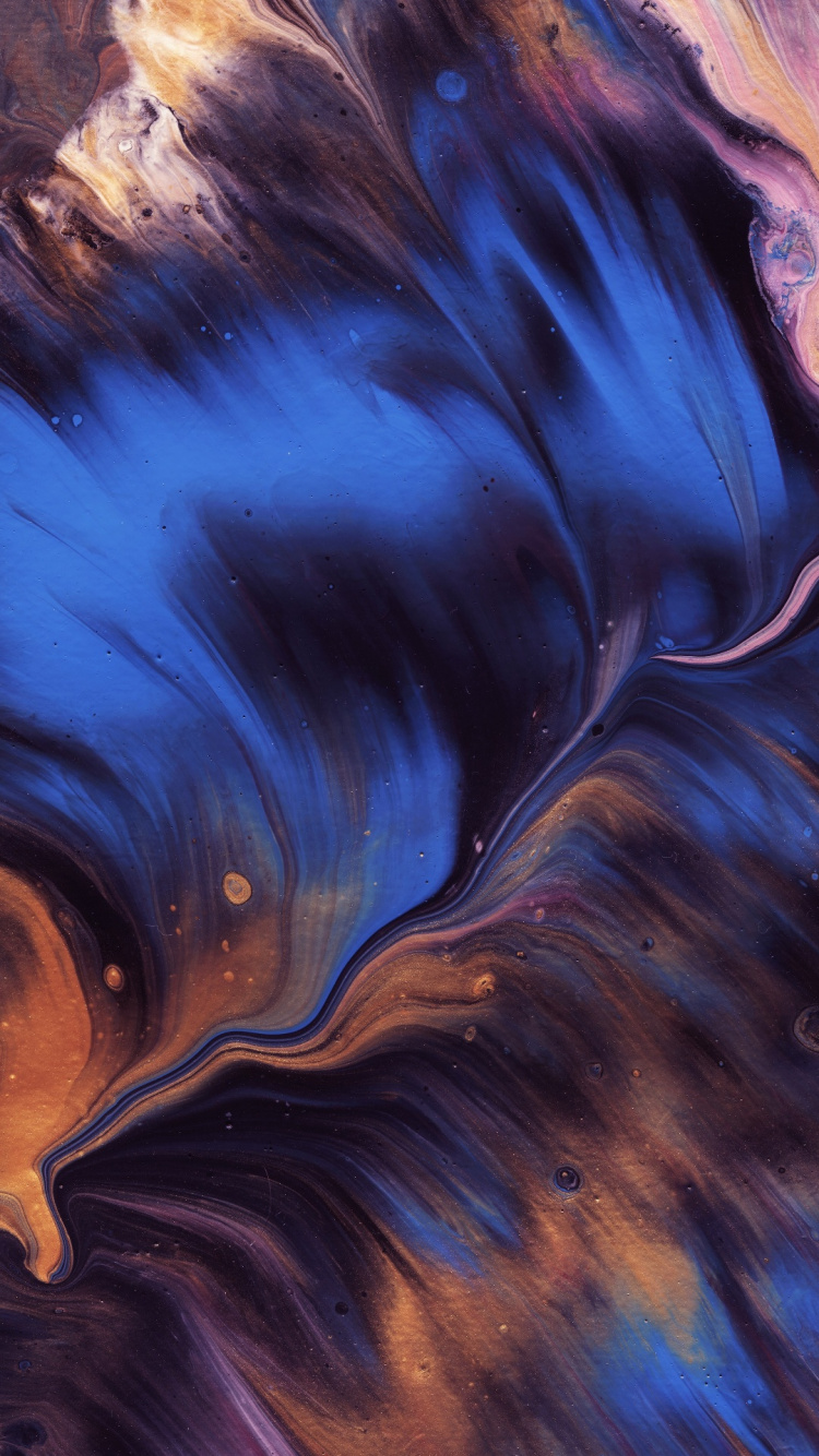 Обои абстрактное искусство, арт, живопись, артист, синий в разрешении 750x1334