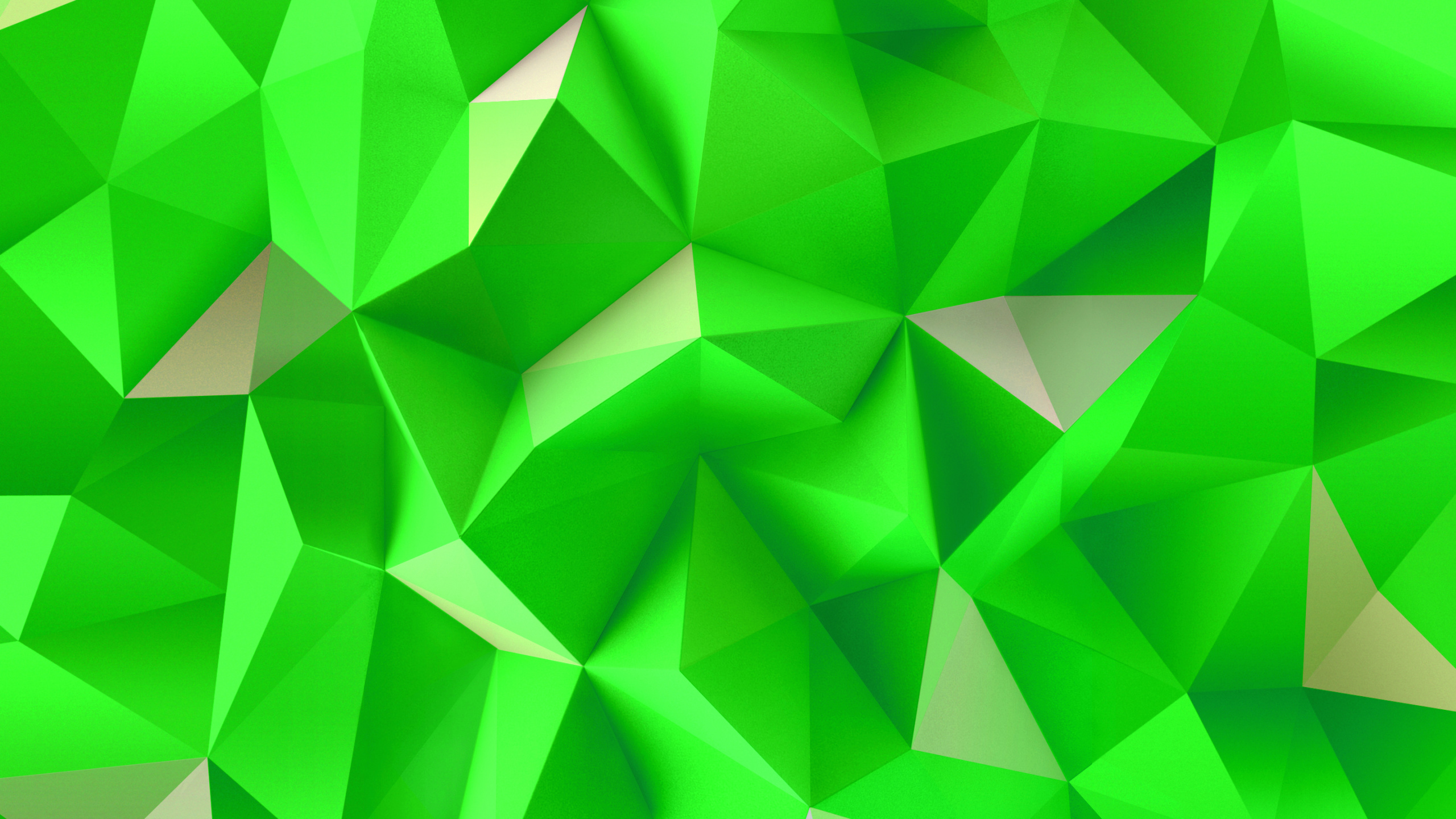 Обои зеленый, узор, симметрия, треугольник, линия в разрешении 2560x1440