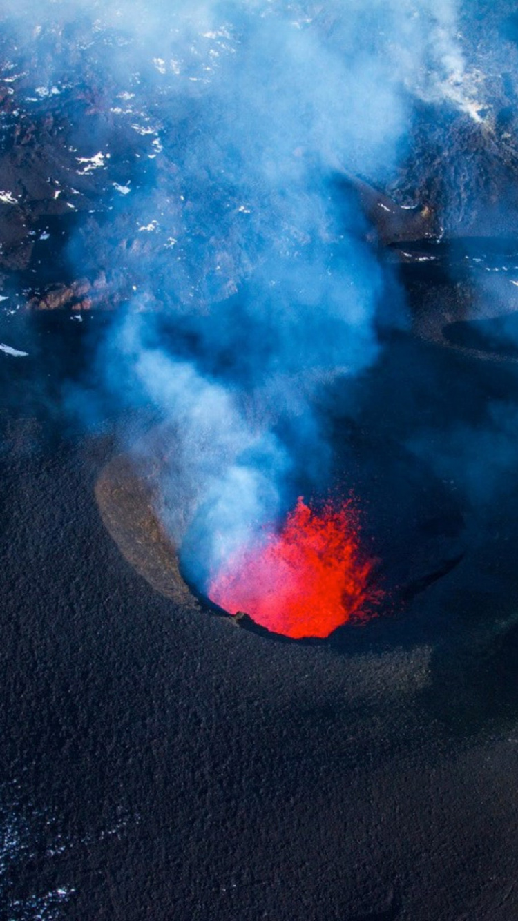 Обои вода, вулкан, лед, яблоко, apple в разрешении 750x1334