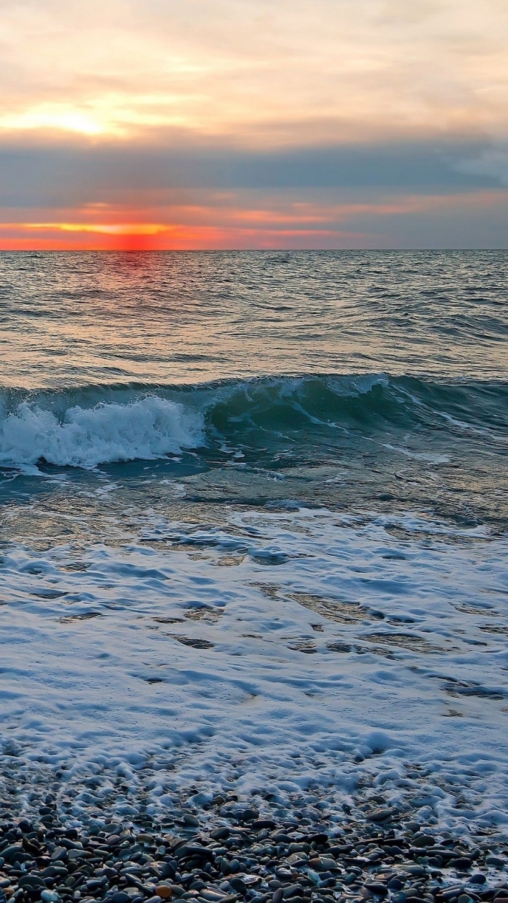 Обои море, водоем, волна, горизонт, океан в разрешении 720x1280