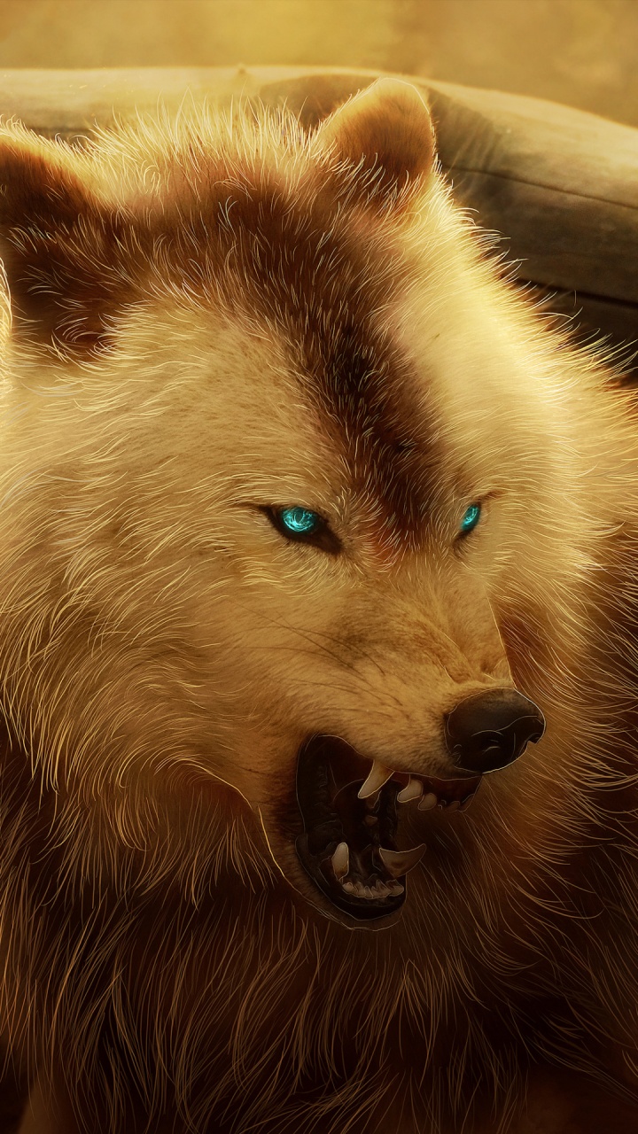 Обои переводная картинка, волк, легковые автомобили, датский дог, собака породы в разрешении 720x1280