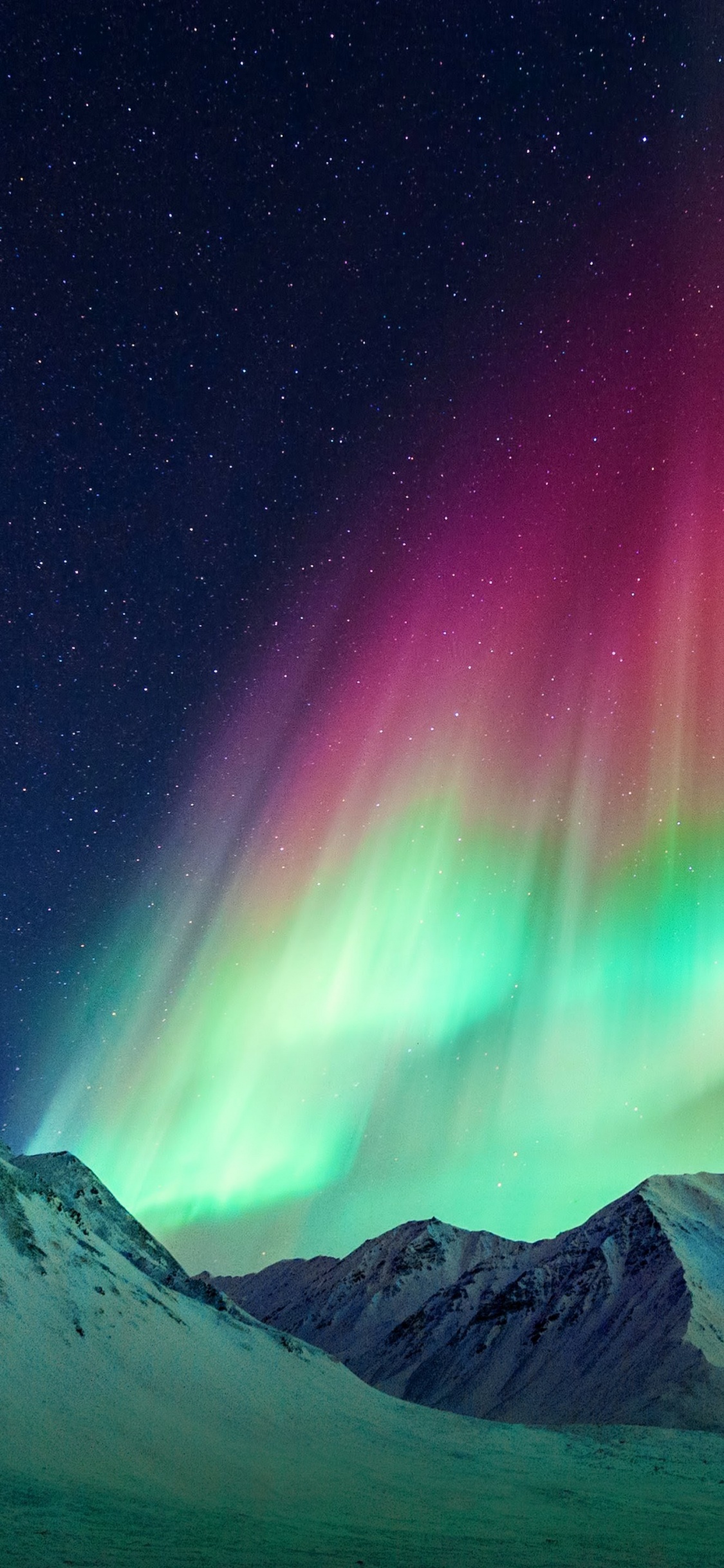 Обои LG, LG V30, Аврора, телефон, природа в разрешении 1125x2436