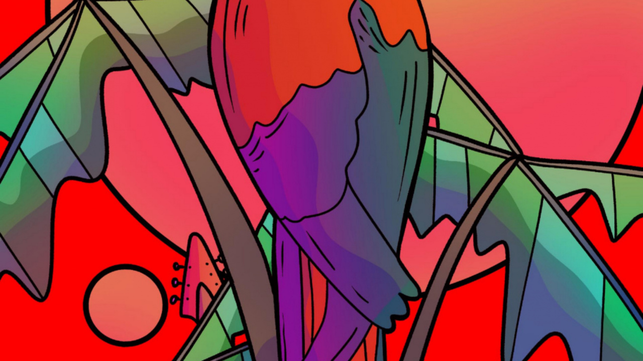 Обои вау вау wubbzy тыква трафарет, цветковое растение, арт, птица, живопись в разрешении 1280x720