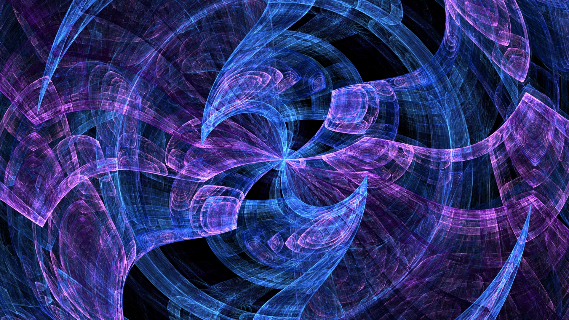 Обои синий, пурпур, Фиолетовый, фрактальное искусство, узор в разрешении 1920x1080