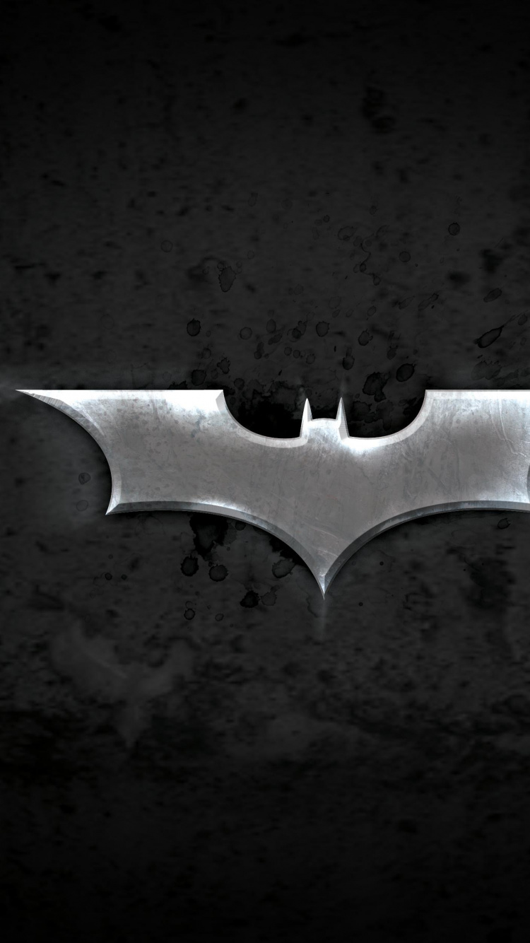 Обои Бэтмен, темнота, графика, ios, черный и белый в разрешении 750x1334