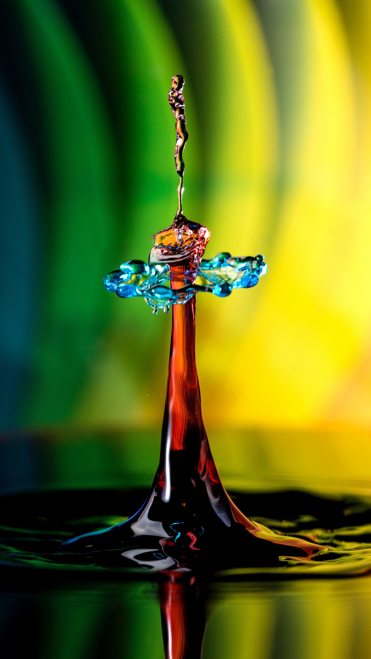 Обои жидкий, вода, жидкость, apple, орнамент в разрешении 1440x2560