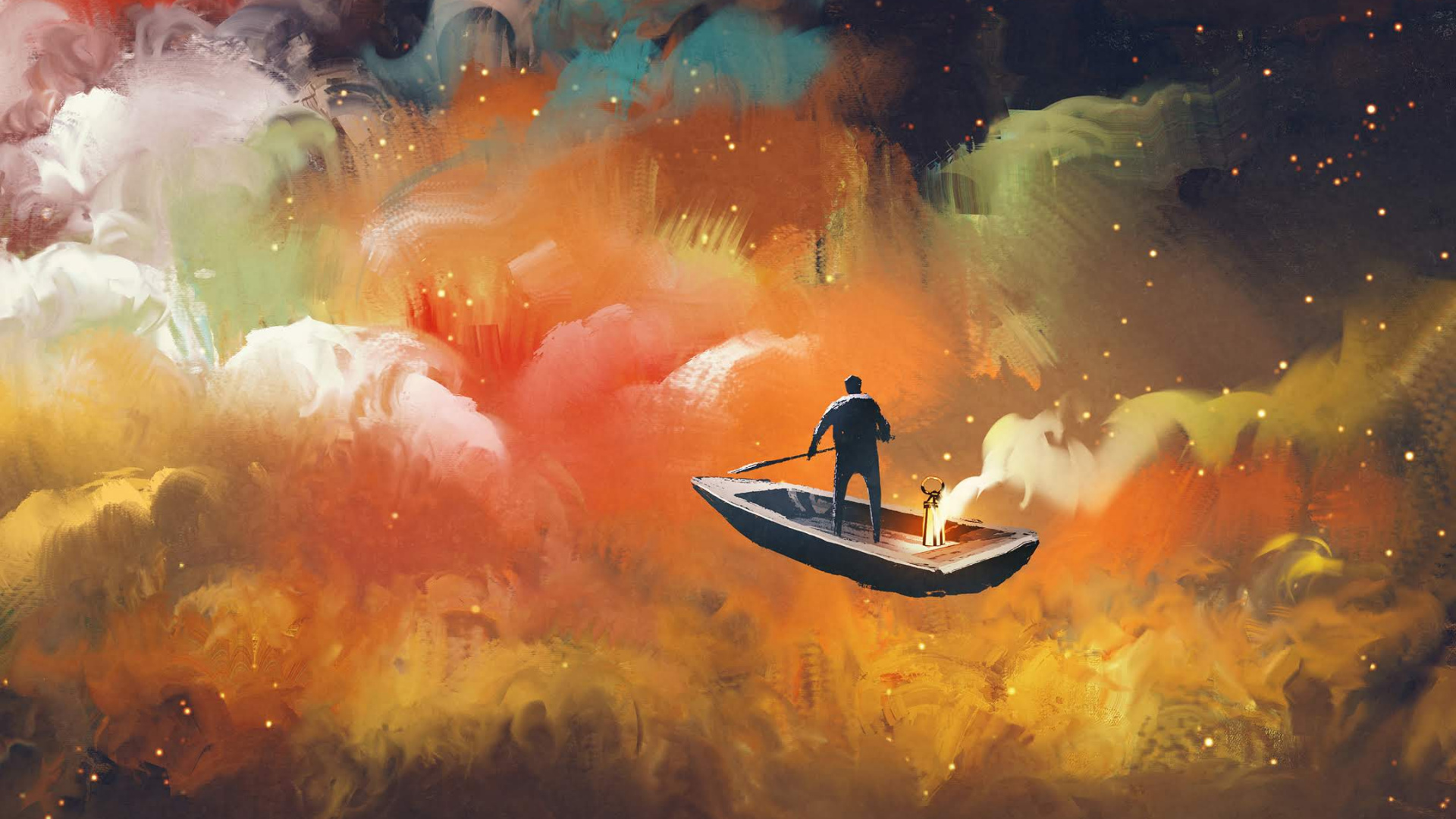 Обои Huawei, Honor Play, путешествие в космос, арт, космическое пространство в разрешении 1920x1080