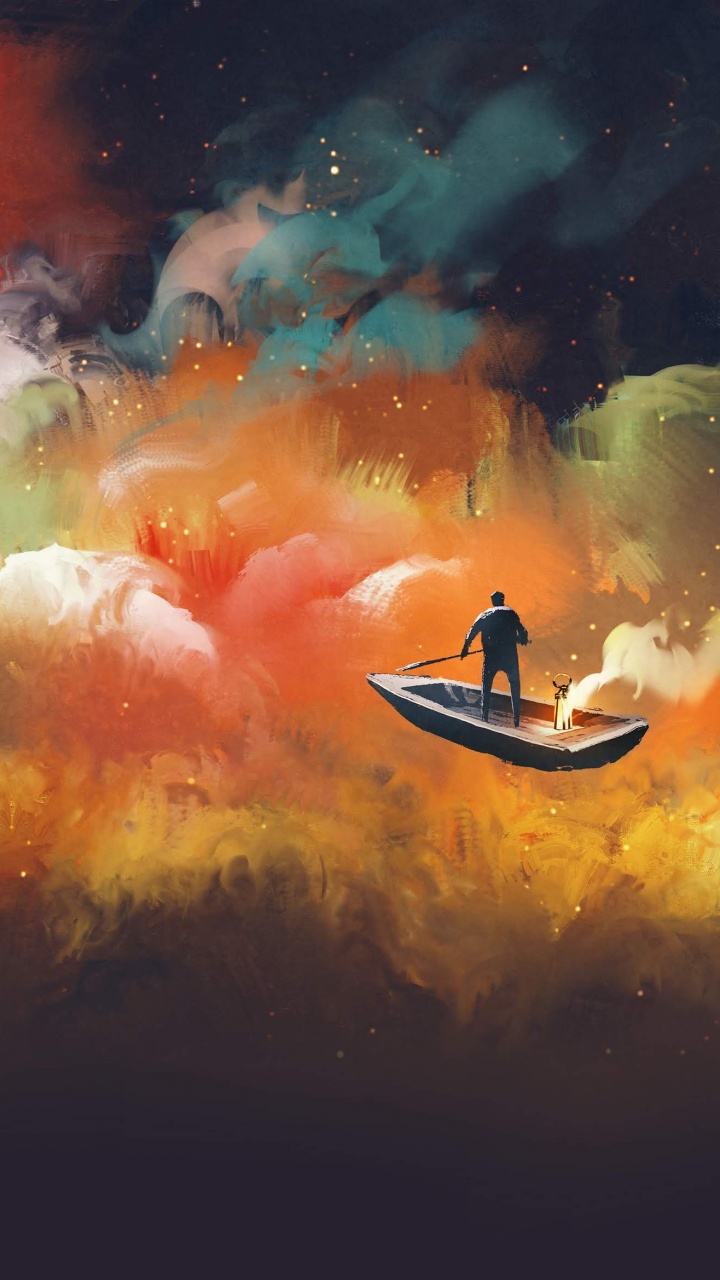 Обои Huawei, Honor Play, путешествие в космос, арт, космическое пространство в разрешении 720x1280