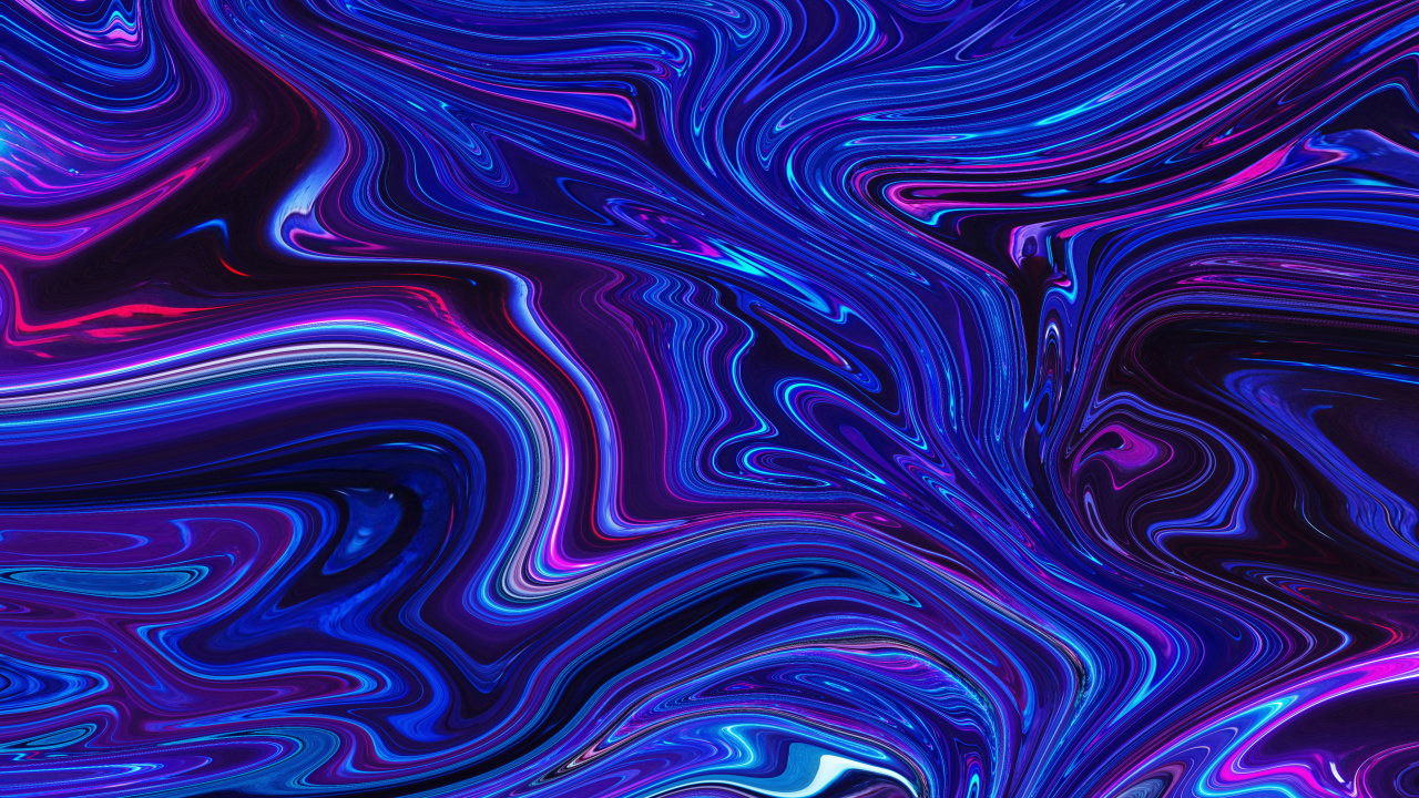 Обои фрактальное искусство, арт, лазурный, пурпур, синий в разрешении 1280x720