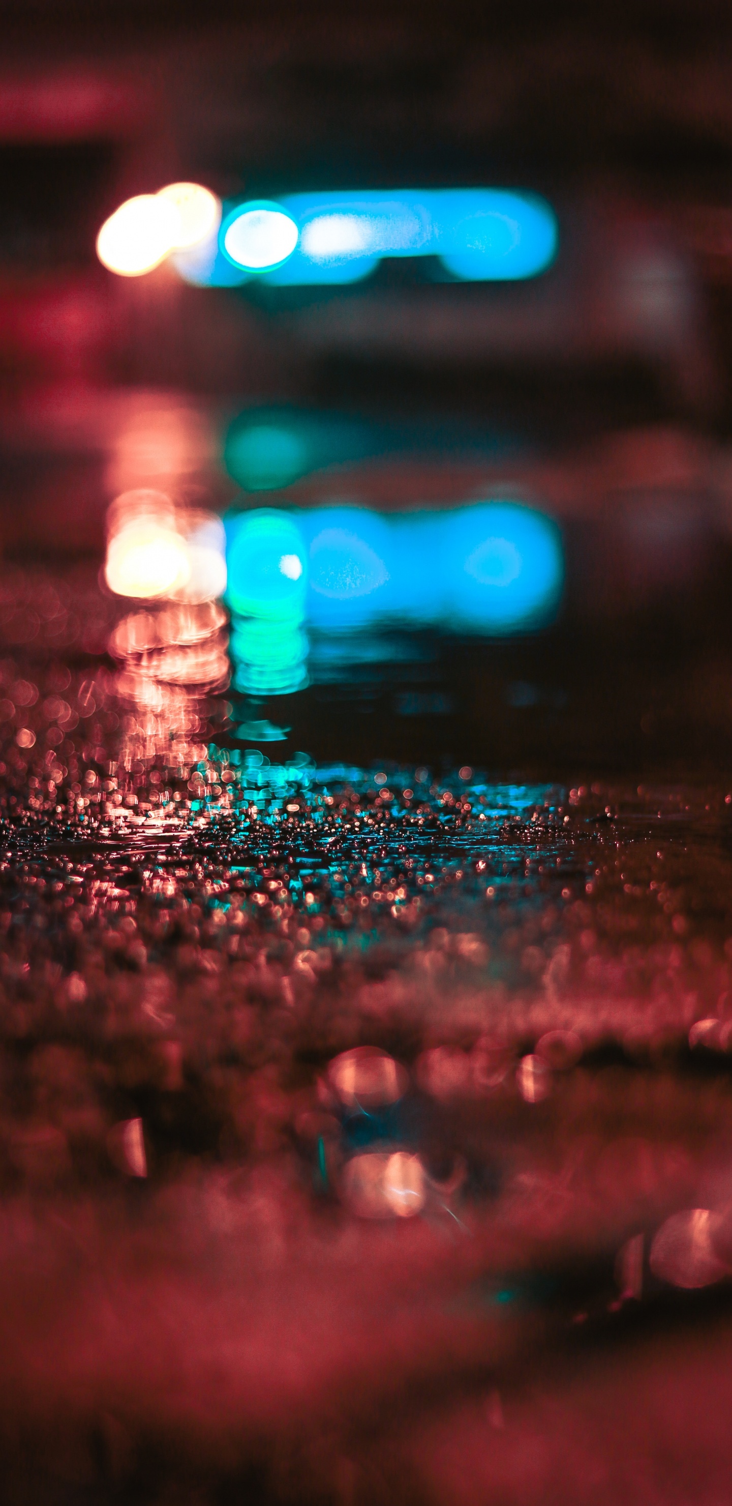 Обои боке, синий, вода, свет, освещение в разрешении 1440x2960