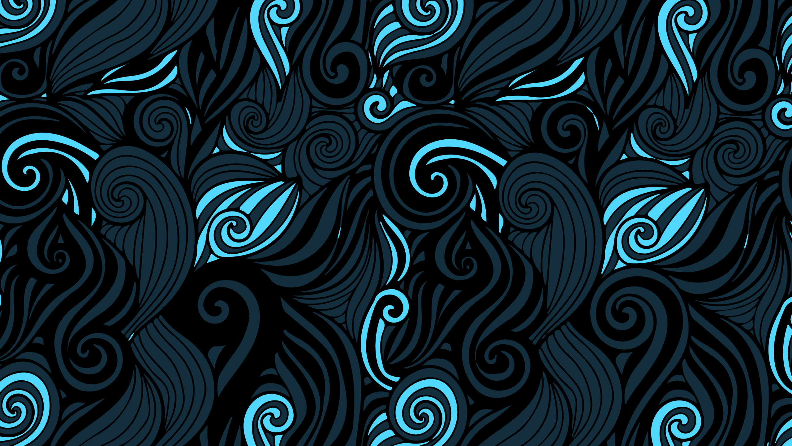 Обои узор, синий, лазурный, ткань, арт в разрешении 2560x1440