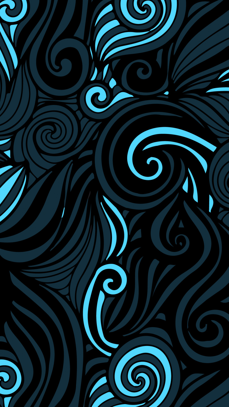 Обои узор, синий, лазурный, ткань, арт в разрешении 750x1334