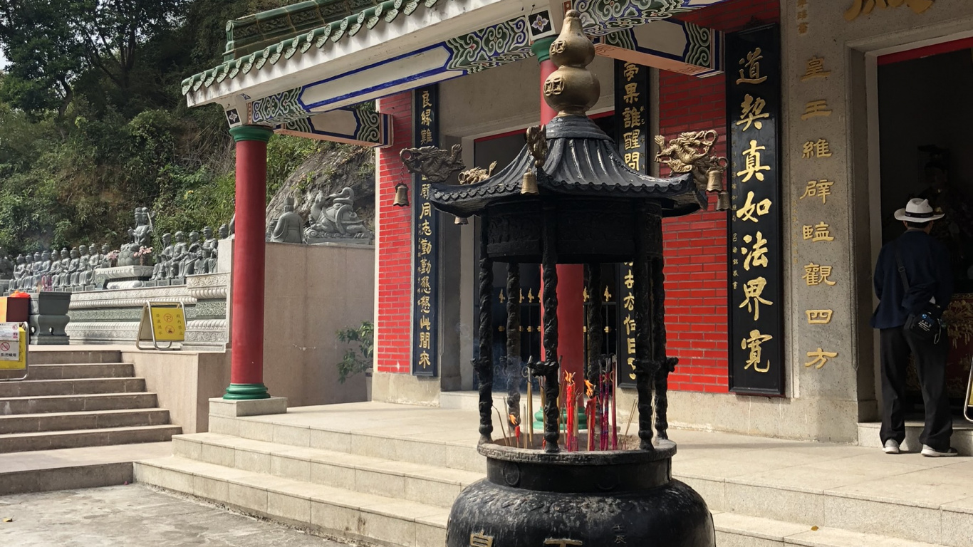 Обои китайская архитектура, синтоистский храм, тории, храм, столбец в разрешении 1366x768