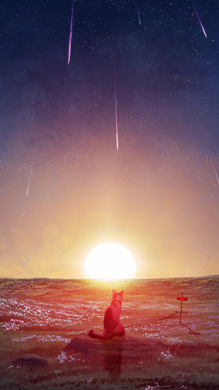 Обои астрономический объект, атмосфера, солнце, горизонт, космос в разрешении 750x1334