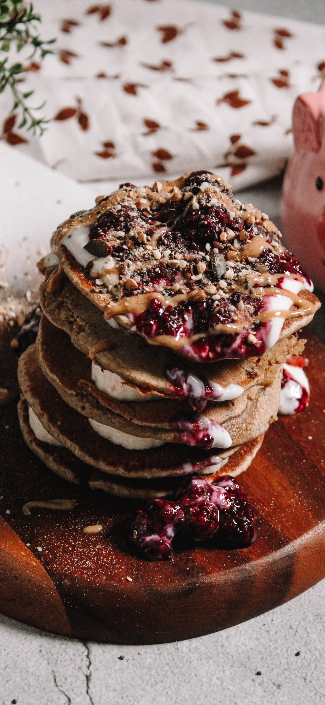 Обои блюда, блин, завтрак, кето десерты, веганизм в разрешении 1242x2688