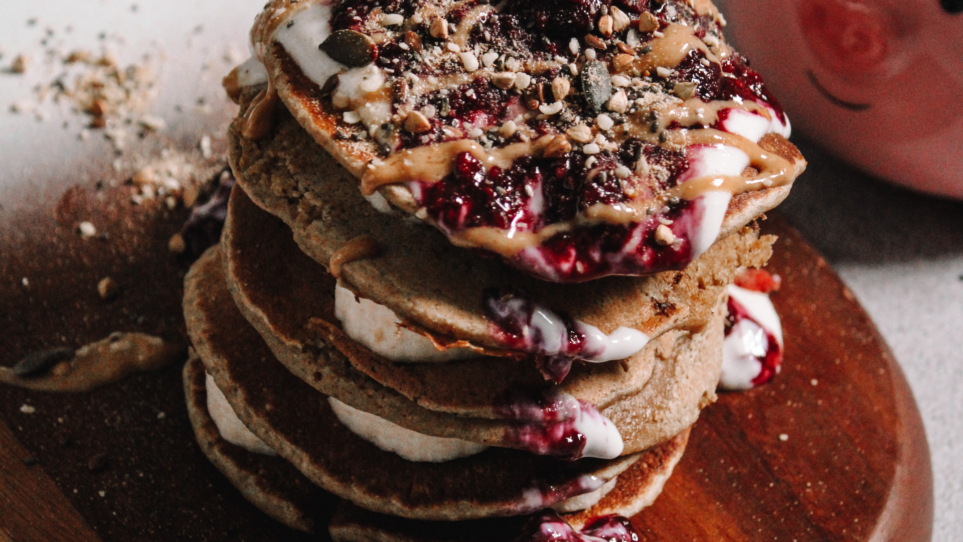 Обои блюда, блин, завтрак, кето десерты, веганизм в разрешении 1920x1080